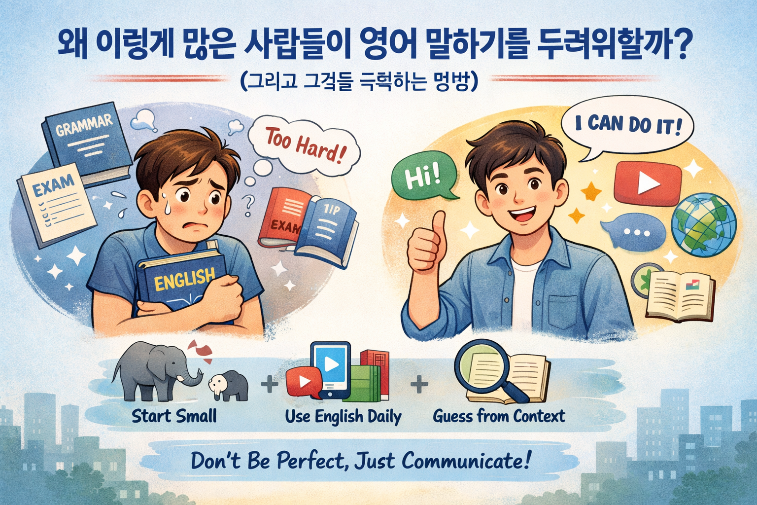 영어로 말하기를 두려워하는 학습자